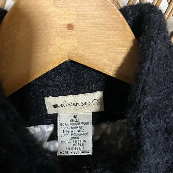 Elevenses Black Boucle Wool Mohair Stand Alone Jacket S 6 Anthropologie Chic - Picture 3 of 6